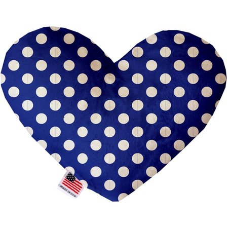 MIRAGE PET PRODUCTS Bright Blue Swiss Dots 8 in. Stuffing Free Heart Dog Toy 1241-SFTYHT8